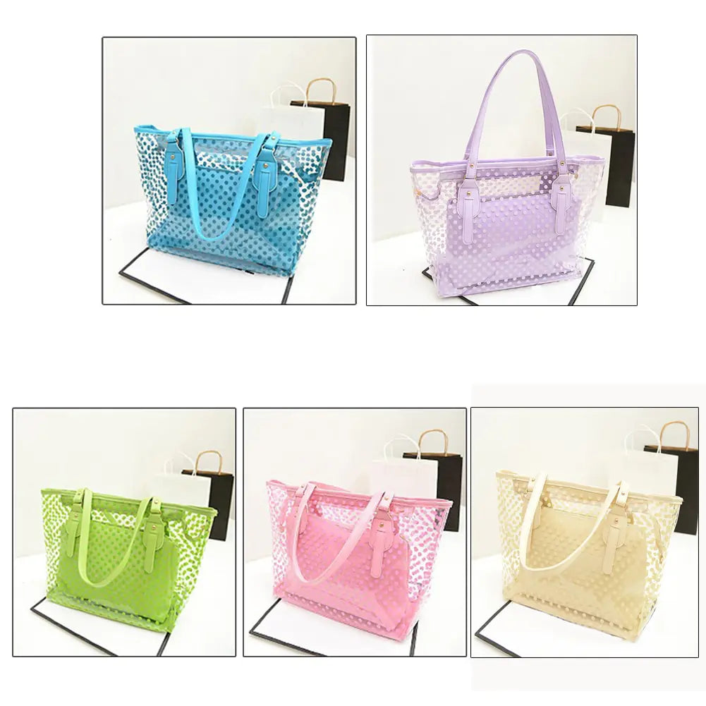 Candy-Colored Transparent Crossbody Handbag