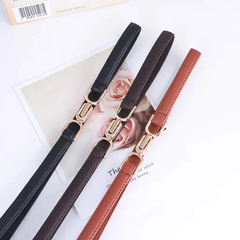 Elegant Adjustable Leather Dress Belt
