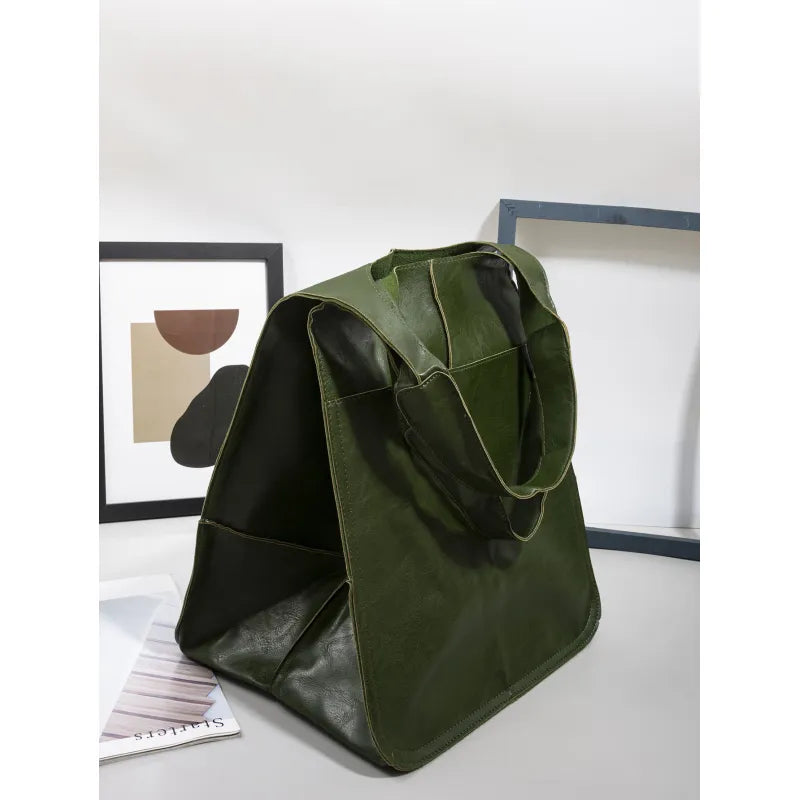 Elegant PU Leather Tote Bag - Large Capacity & Multi-Style