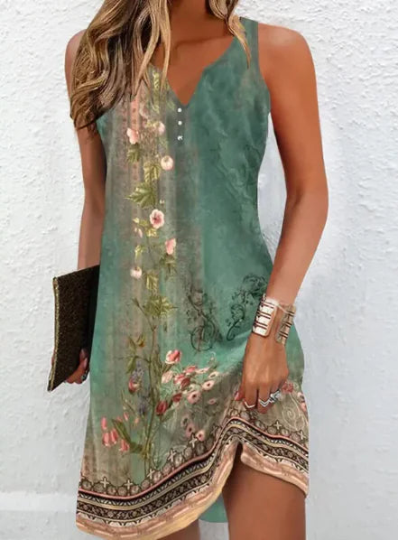Sleeveless Dress in Varied Prints - Perfect for Any Occasion