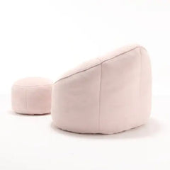 Comfy High-Pressure Foam Bean Bag Chair With Footrest - Pink