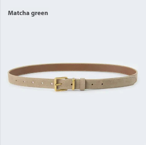 Elegant Women's Suede Leather Belt - Various Colors