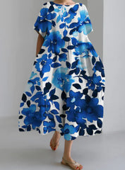 Elegant Cotton-Feel Casual Dress for Women
