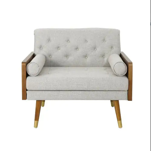 Elegant Beige Club Chair - Luxurious Fabric Finish