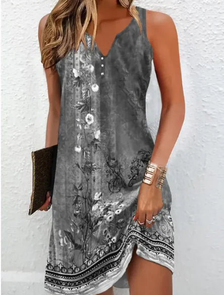 Sleeveless Dress in Varied Prints - Perfect for Any Occasion