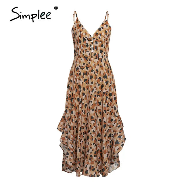 Chic Leopard Print Midi Dress - Elegant & Versatile