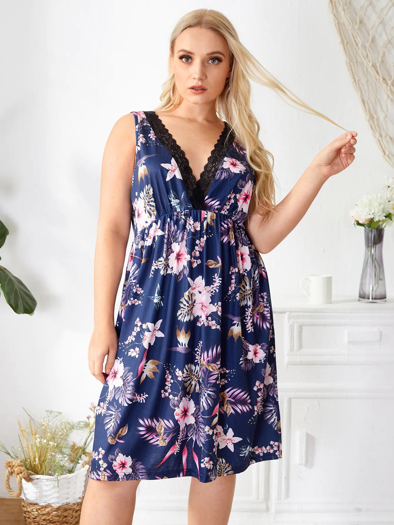 Chic Printed Sling Nightdress for Women – Comfy & Stylish