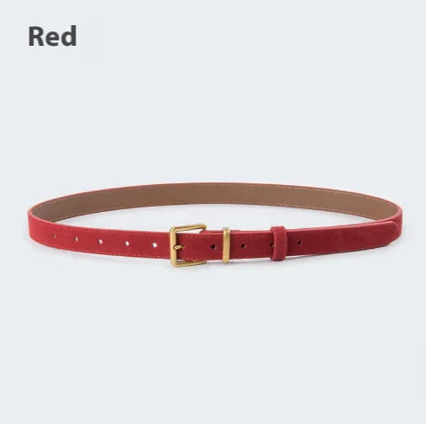 Elegant Women's Suede Leather Belt - Various Colors