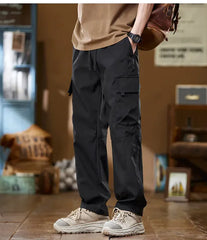 Men's Wide-Leg Workwear Pants - Loose Fit for Spring & Autumn
