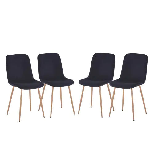 Set of 4 Stylish Black Dining Chairs