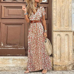 Spring Bohemian Oversized Long Dress - Flowy, Vibrant Style