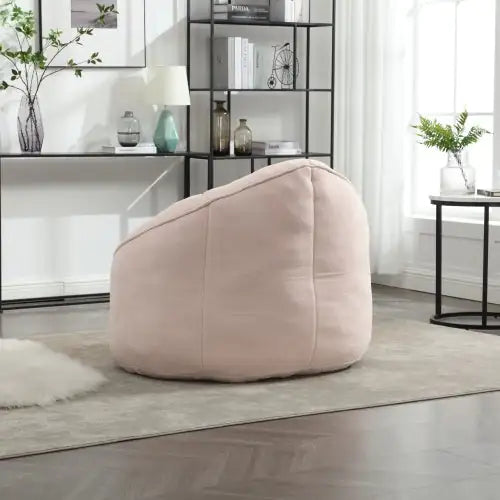 Comfy High-Pressure Foam Bean Bag Chair With Footrest - Pink