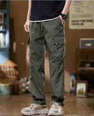 Men's Wide-Leg Workwear Pants - Loose Fit for Spring & Autumn