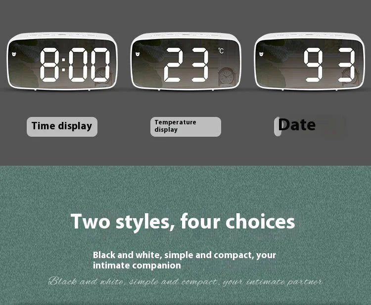 Stylish LED Mirror Alarm Clock – Modern Decor Essential