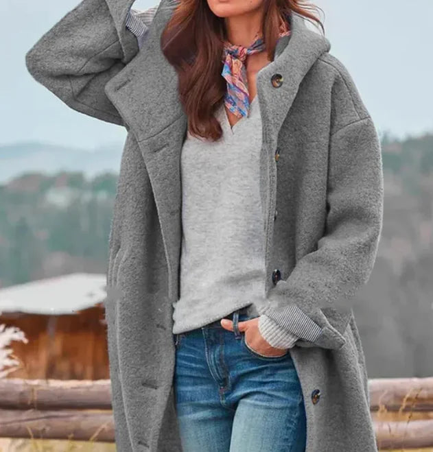 Elegant Women's Tweed Trench Coat – Chic Winter Wear