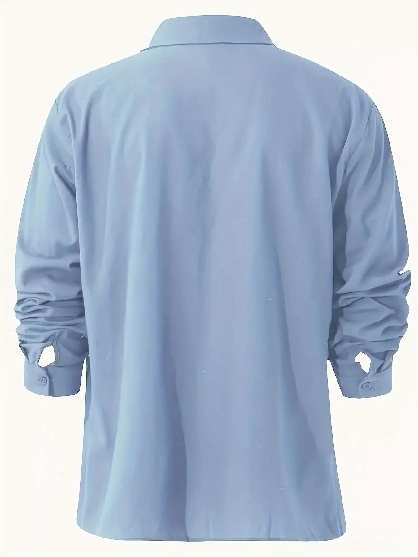 Men's Casual Stand Collar Solid Shirt - Long Sleeve