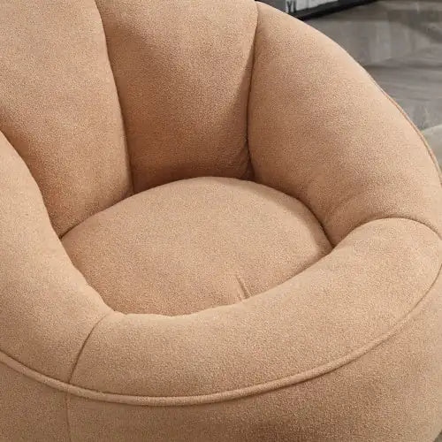 Comfy High-Pressure Foam Bean Bag Chair With Footrest - Tan