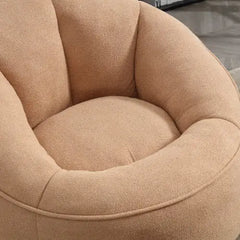Comfy High-Pressure Foam Bean Bag Chair With Footrest - Tan