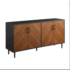 Mid-Century Modern Acorn Buffet with Faux-Bookmatch Doors