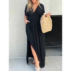 Sunkissed Pleat Palooza Ice Silk Dress - Light Grayish Brown