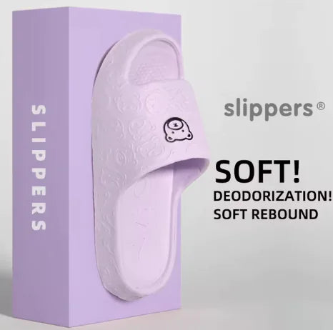 Cartoon Bear Non-Slip Rubber Slippers for Women & Men