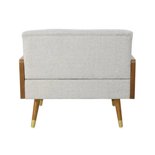 Elegant Beige Club Chair - Luxurious Fabric Finish
