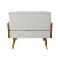 Elegant Beige Club Chair - Luxurious Fabric Finish