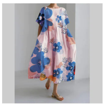 Elegant Cotton-Feel Casual Dress for Women