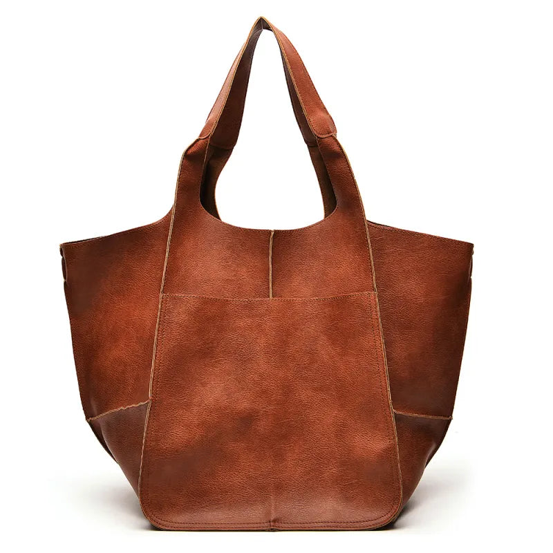 Elegant PU Leather Tote Bag - Large Capacity & Multi-Style