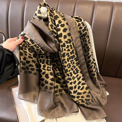 Luxury Silk Scarf with Elegant Winter Print - Perfect for All Events