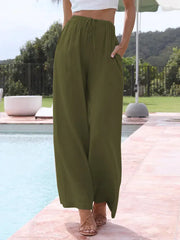 Women's Cotton-Linen Wide-Leg Pants