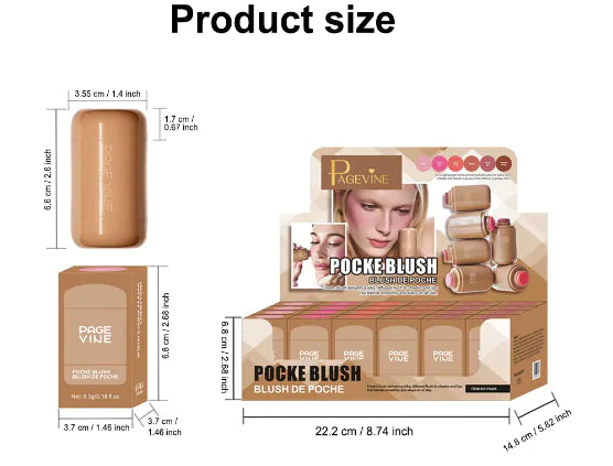 Portable Pocket Blush Stick - Fresh Rosy Glow Anytime