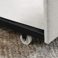 Elegant Tufted Double Sofa Bed with Pull-Out Trundle - Beige