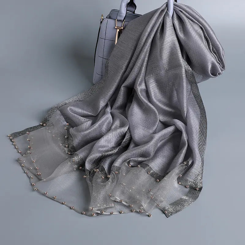 Elegant Silk-Like Scarf for Women - Versatile Long Shawl Wrap