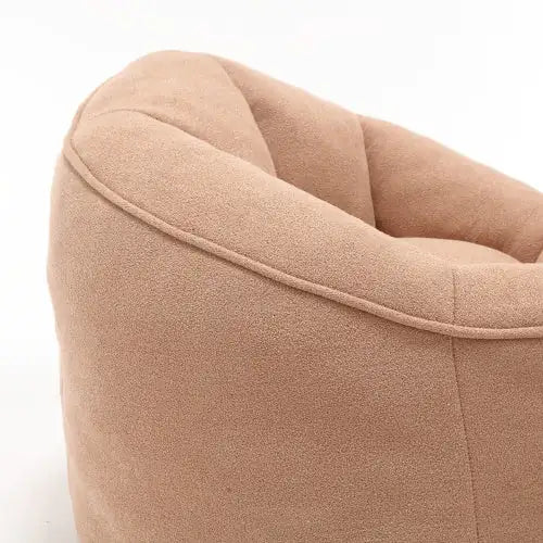 Comfy High-Pressure Foam Bean Bag Chair With Footrest - Tan