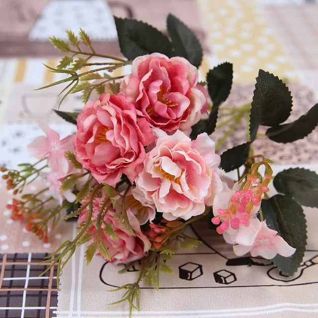 Vintage Silk Artificial Flowers Arrangement Kit