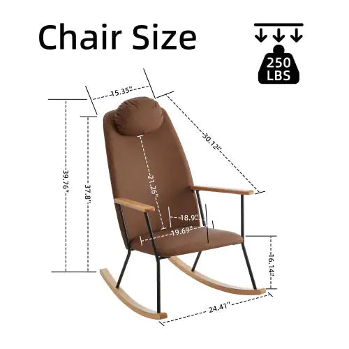Elegant Brown Rocking Chair: Comfort for Living Spaces
