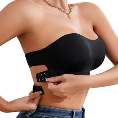 Elegant Strapless Cross Bra for Women - Wire-Free Design