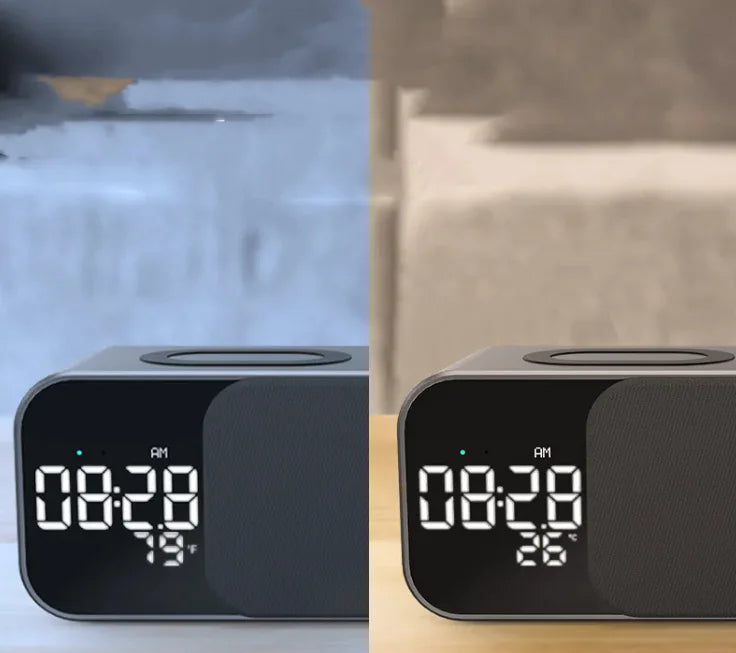 Multifunctional LED Alarm Clock with Wireless Charging & Bluetooth
